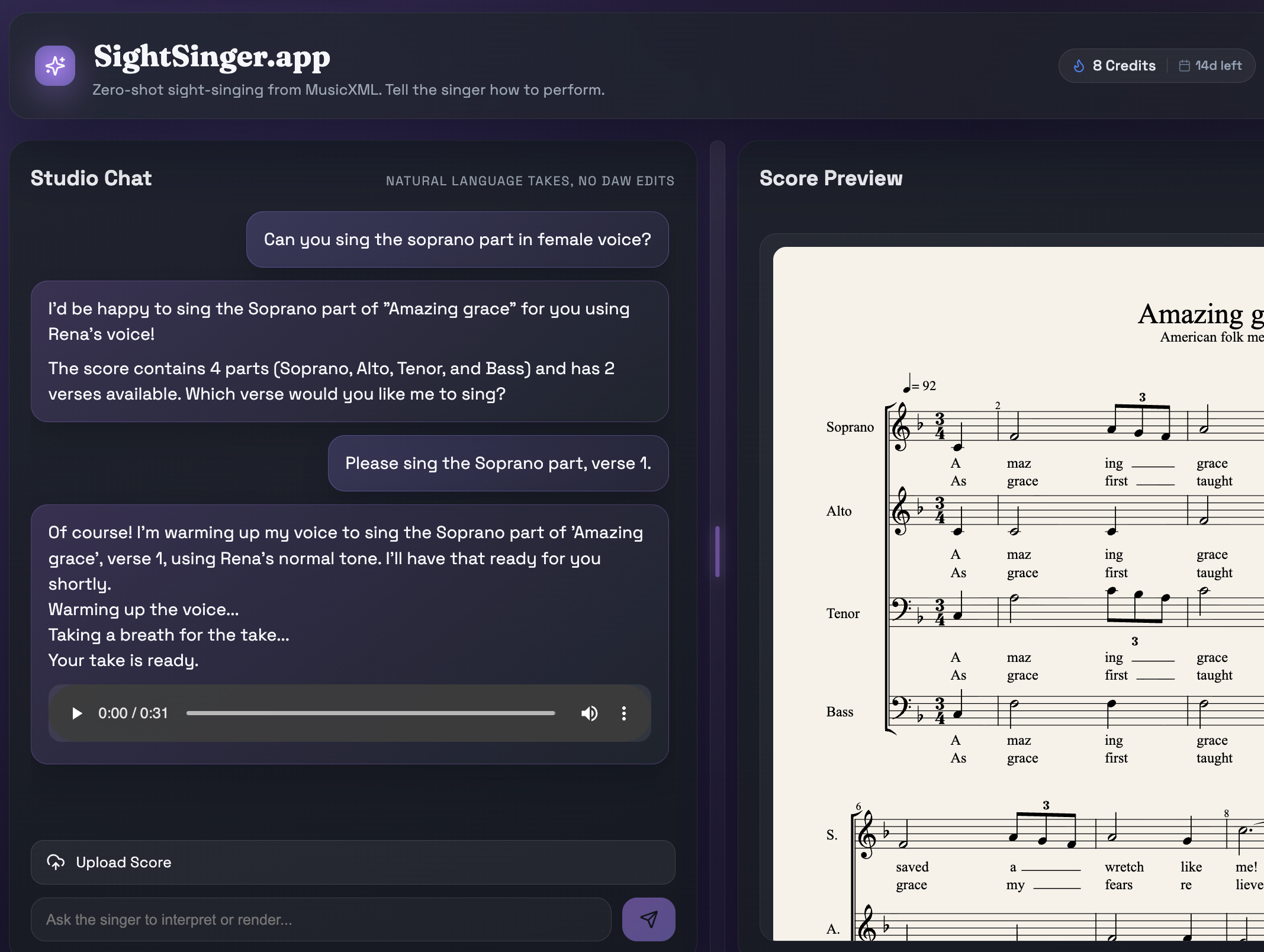 SightSinger.app studio preview